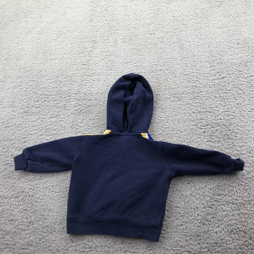 Polo Ralph Lauren Jacket Infant 9M Blue Hooded Fleece Track Zip Logo Striped